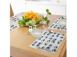 Tovagliette Abakuhaus, Stile Caricaturale, Motivi Vari, Espressioni Diverse, Emoticon Divertenti E Spiritose, Tessuto Lavabile E Resistente Al Lavaggio, Per Sala Da Pranzo E Cucina, Azzurro, Bianco, Nero.