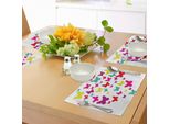Tovagliette Abakuhaus Con Farfalle, Farfalle Ispirate Alla Primavera Formano Un Cuore Multicolore Con Tema "Amore Per La Natura"", Decorazione Da Tavola In Tessuto Resistente Al Lavaggio Per Sala Da Pranzo E Cucina, Multicolore"