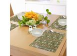 Tovagliette Natalizie Abakuhaus, Stampa Con Disegno Natalizio Di Babbo Natale, Albero Di Natale, Orsacchiotto E Caramelle, Decorazione Da Tavola In Tessuto Resistente Ai Colori Per La Sala Da Pranzo E La Cucina, Verde Oliva, Bianco E Rosso.