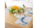 Tovagliette Abakuhaus Con Delfini, Acquerello Oceano Mammiferi Disegnati A Mano Vita Acquatica Animali Ecologici, Tiscjdeco In Tessuto Resistente Al Lavaggio Per Sala Da Pranzo E Cucina, Nero Viola Blu