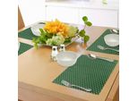 Tovagliette Natalizie Abakuhaus, Motivo Continuo Di Campanelle Per Capodanno, Tema Celebrazione Natalizia, Decorazioni Da Tavola In Tessuto Resistente Al Lavaggio Per Sala Da Pranzo E Cucina, Bianco E Verde