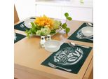 Tovagliette Hippie Abakuhaus, Ciò Di Cui Il Mondo Ha Bisogno Ora è Amore, Citazioni, Arte, Circoli, Sporcizia, Tipografia, Sottobicchieri In Tessuto Lavabile, Decorazioni Per La Tavola Con Stampe, Verde Scuro E Bianco.
