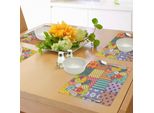 Abakuhaus Tovagliette Colorate, Vari Tipi Di Motivi Floreali E Geometrici, Pois Misti, Strisce Tartan, Tiscjdeco In Tessuto Resistente Al Lavaggio Per La Sala Da Pranzo E La Cucina, Multicolore