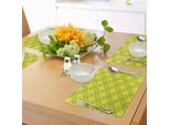 Abakuhaus Tovagliette Verde Lime, Limoni E Lime In Stile Pop Art Con Motivi Grafici Quadrati Dai Toni Pastello, Tovagliette Decorative In Tessuto Resistente Ai Colori Per La Sala Da Pranzo E La Cucina, Verde Lime Giallo