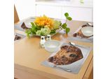 Tovagliette Abakuhaus Orso, Ritratto Geometrico Frattale Con Triangoli L'arte Moderna Ha Ispirato Il Design, Tiscjdeco In Tessuto Resistente Ai Colori Per La Sala Da Pranzo E La Cucina, Grigio Chiaro Nero Marrone