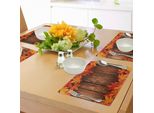 Abakuhaus Tovagliette Fallen, Foglie Secche Stampate Su Tavola Di Legno, Tema Rustico Della Vita Di Campagna, Tiscjdeco In Tessuto Resistente Al Colore Per La Sala Da Pranzo E La Cucina, Arancione Marrone