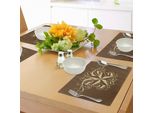 Abakuhaus Tovagliette Rustiche, Motivi Barocchi Con Stelle, Fiori, Volute E Motivi Vittoriani, Arte Classica, Tiscjdeco In Tessuto Resistente Ai Colori Per La Sala Da Pranzo E La Cucina, Giallo Chiaro Marrone