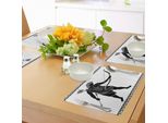 Abakuhaus Toga Party Tovagliette, Sagoma Dell'arciere Ellenico Eros Fantasia Gladiatore Stampa Mediterranea Antica, Tiscjdeco In Tessuto Resistente Al Lavaggio Per Sala Da Pranzo E Cucina, Bianco E Nero