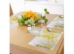 Abakuhaus Tovagliette Gialle E Bianche, Stile Acquerello, Fiori Selvatici In Fiore, Prato Primaverile, Botanica, Natura, Tiscjdeco In Tessuto Resistente Al Lavaggio Per Sala Da Pranzo E Cucina, Giallo Bianco