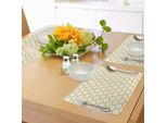 Abakuhaus Tovagliette Gialle E Bianche, Motivo Esagonale A Nido D'ape, Alveare, Monocromatiche Geometriche Semplificate, Tiscjdeco In Tessuto Resistente Al Lavaggio Per La Sala Da Pranzo E La Cucina, Giallo Bianco