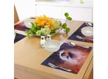 Tovagliette Abakuhaus Adler, Animale Aggressivo Su Sfondo Astratto Freedom Image Independence Eagle, Tiscjdeco In Tessuto Resistente Al Lavaggio Per Sala Da Pranzo E Cucina, Blu Viola Arancione Rosso