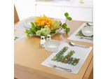 Abakuhaus Tovagliette Con La Lettera F, Campanelle Di Natale Babbo Natale Con Regali Caramelle Colorate Su Pino Design Capital F Print, Tiscjdeco In Tessuto Resistente Al Lavaggio Per La Sala Da Pranzo E La Cucina, Multicolore