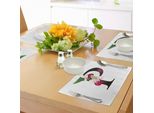 Abakuhaus Tovagliette Con Lettera P, Lady Slipper Flower Con Lettera P Scura Dell'alfabeto Abc Print, Decorazioni Per Tavola In Tessuto Resistente Al Lavaggio Per La Sala Da Pranzo E La Cucina, Magenta Nero Verde