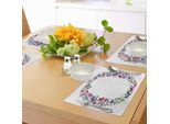 Abakuhaus Tovagliette Con La Lettera O, Abc Dell'estate Tipografia Naturale Con Diverse Farfalle Che Volano, Creature Vivaci, Stampa Digitale Su Tessuto Lavabile Decorazione Da Tavola Cucina, Multicolore