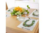 Abakuhaus Tovagliette Con Lettera C, Design Festivo Lettera C Capitale Cuori Palline Colorate Vacanze Invernali, Decorazioni Da Tavola In Tessuto Resistente Ai Colori Per La Sala Da Pranzo E La Cucina, Multicolore