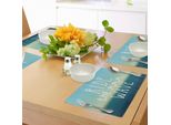 Abakuhaus Sella L'onda Tovagliette, Sella L'onda Citazione Con Grafica Dello Sfondo Dell'orizzonte Oceanico, Tiscjdeco In Tessuto Resistente Al Colore Per La Sala Da Pranzo E La Cucina, Blu Petrolio Turchese