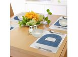 Abakuhaus Tovagliette Con La Lettera D, Design Tipografico Ispirato Alla Moda Retrò Con L'alfabeto Della Lingua D, Tiscjdeco In Tessuto Resistente Al Lavaggio Per La Sala Da Pranzo E La Cucina, Giallo Blu
