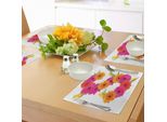 Abakuhaus Tovagliette Con Lettere, Profumo C Giardino Fiorito Essenza Della Natura Nell'alfabeto, Decorazioni Da Tavola In Tessuto Resistente Al Lavaggio Per La Sala Da Pranzo E La Cucina, Rosa Arancione Verde