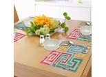 Tovagliette Indie Abakuhaus, Motivo Colorato Intrecciato Con Effetto Grunge, Design Geometrico Astratto, Tovaglietta Decorativa In Tessuto Resistente Al Lavaggio Per La Sala Da Pranzo E La Cucina, Multicolore