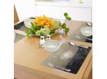 Tovagliette Indie Abakuhaus, La Vita è Perfetta Triangoli Geometrici Ispiratori Paesaggio Urbano Nuvole Terra, Tiscjdeco In Tessuto Resistente Al Lavaggio Per La Sala Da Pranzo E La Cucina, Taupe Scuro Bianco Tan