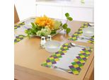 Tovagliette Abakuhaus Mardi Gras, Design A Griglia Colorata In Stile Carnevalesco, Motivo Diamond Line, Struttura Retrò, Tiscjdeco In Tessuto Resistente Al Lavaggio Per Sala Da Pranzo E Cucina, Verde Lime, Viola, Giallo
