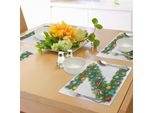 Abakuhaus Tovagliette Con La Lettera Z, Design Tradizionale A Tema Con Decorazioni Colorate Natalizie, Tessuto Lavabile E Resistente Al Lavaggio Per Sala Da Pranzo E Cucina, Multicolore