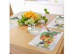 Abakuhaus Tovagliette Raccolto, Stile Cartone Animato Autunno Raccolto Raccogliere Verdure Fresche E Gustose Peperoni, Tiscjdeco In Tessuto Resistente Ai Colori Per La Sala Da Pranzo E La Cucina, Multicolore