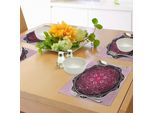 Abakuhaus Tovagliette Mandala Viola, Motivo Orientale Classico Di Ispirazione Barocca Con Effetto Rinascimentale, Tovaglietta Decorativa In Tessuto Resistente Al Lavaggio Per La Sala Da Pranzo E La Cucina, Rosa Confetto Marrone Castagna Nero