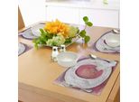 Abakuhaus Tovagliette Con La Lettera Q, Stampa Con Grafica Dell'alfabeto In Legno Con La Lettera Maiuscola Q, Tiscjdeco In Tessuto Resistente Al Colore Per La Sala Da Pranzo E La Cucina, Viola Blu Bianco Rosa