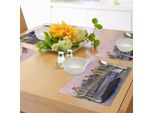 Abakuhaus Tovagliette Con Immagini Urbane, Tokyo - Capitale Giapponese - Arcobaleno - Ponti - Grattacieli - Scena Urbana Ultra Moderna, Tiscjdeco In Tessuto Resistente Ai Colori Per La Sala Da Pranzo E La Cucina, Multicolore