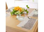 Tovagliette Abakuhaus All'henné, Design Complesso Con Mandala E Motivi Cachemire Ispirati Alla Natura, Revival Vittoriano Tradizionale, Tiscjdeco In Tessuto Resistente Ai Colori Per La Sala Da Pranzo E La Cucina, Marrone Chiaro