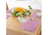 Tovagliette Abakuhaus In Damasco, Design Flora Con Motivi Mediorientali, Fiori, Foglie E Volute, Ispirazioni Vintage, Tiscjdeco In Tessuto Resistente Al Lavaggio Per La Sala Da Pranzo E La Cucina, Bianco Rosa