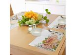 Abakuhaus Tovagliette Con Fiori Di Anemone, Rosa Da Giardino, Dalia, Prato Boschivo, Mix Di Foglie Di Piante Da Aiuola, Decorazioni Da Tavola In Tessuto Resistente Al Lavaggio Per Sala Da Pranzo E Cucina, Verde Felce, Salmone, Cachi