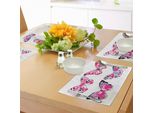 Tovagliette Acquerellate Abakuhaus, Farfalle Artistiche, Primavera, Stagione, Natura, Animali, Insetti, Vendemmia, Tiscjdeco In Tessuto Resistente Al Lavaggio Per Sala Da Pranzo E Cucina, Azzurro, Nero E Rosa