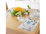 Abakuhaus Tovagliette Gekritzel, Design Notebook Con Una Varietà Di Disegni Funky Skateboard Shooting Star, Tiscjdeco In Tessuto Resistente Al Colore Per La Sala Da Pranzo E La Cucina, Azzurro Zenzero Nero