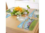 Tovagliette Abakuhaus Zoo, Arcobaleno Colorato Con Animali Stilizzati, Funghi, Fiori E Alberi, Divertenti E Giocose, Decorazione Da Tavola In Tessuto Resistente Ai Colori Per La Sala Da Pranzo E La Cucina, Multicolore