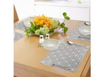 Abakuhaus Tovagliette Geometriche, Motivo A Griglia Motivo Orientale Con Quadrati Geometrici E Stampa Rettangolare, Tiscjdeco In Tessuto Resistente Al Lavaggio Per La Sala Da Pranzo E La Cucina, Bianco Marrone Umbra
