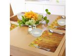 Tovagliette Abakuhaus, Foglie Colorate E Vivaci Su Un Design Rustico In Legno Naturale, Tovagliette Decorative In Tessuto Resistente Al Lavaggio Per La Sala Da Pranzo E La Cucina, Arancione, Giallo, Verde