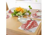 Tovagliette Abakuhaus, Rossetto Rosso A Forma Di Cuore, Tema Passione-Romanticismo-Sensualità, Decorazione Da Tavola In Tessuto Resistente Al Lavaggio Per Sala Da Pranzo E Cucina, Bianco E Rosso