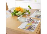 Tovagliette Abakuhaus Yorkie, Simpatico Cane Con Andatura Sportiva Su Un Tapis Roulant, Vestito Colorato, Decorazione Da Tavola In Tessuto Resistente Al Lavaggio Per La Sala Da Pranzo E La Cucina, Multicolore
