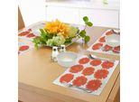 Tovagliette Abakuhaus Arancioni, Collezione Di Gerbere Arancioni Bouquet Botanico Crescita Stagionale Giardino Tema Primaverile, Tiscjdeco In Tessuto Resistente Al Colore Per La Sala Da Pranzo E La Cucina, Arancione