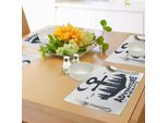 Tovagliette Abakuhaus, Ancora Con Citazione Motivazionale Elementi Disegnati A Mano In Uno Stile Stimolante, Tovagliette In Tessuto Resistente Ai Colori Per La Sala Da Pranzo E La Cucina, Indaco