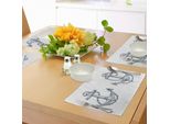 Abakuhaus Tovagliette Anchor, Disegno Vintage Elemento Nautico Nave Vela Tema Viaggio Catena Artistica Corda, Tiscjdeco In Tessuto Resistente Al Colore Per Sala Da Pranzo E Cucina, Blu Scuro Verde Bianco