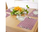 Tovagliette Asiatiche Abakuhaus, Composizione Floreale Romantica Astratta 3D In Stile Giapponese Con Fiori Di Ciliegio, Decorazioni Da Tavola In Tessuto Resistente Allo Scolorimento Per La Sala Da Pranzo E La Cucina, Marrone Rossiccio, Giallo, Rosa