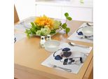 Abakuhaus Tovagliette Mops, Cane Che Ascolta Musica Sullo Smartphone - Cuffie Resistenti - Immagine Divertente Di Animali - Tiscjdeco In Tessuto Resistente Ai Colori Per La Sala Da Pranzo E La Cucina, Blu Navy Nero
