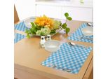Abakuhaus Tovagliette A Quadri, Tessuto Blu E Bianco A Quadretti, Immagine Country Art, Plaid A Strisce Incrociate, Tiscjdeco In Tessuto Resistente Al Lavaggio Per La Sala Da Pranzo E La Cucina, Bianco E Blu