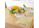 Abakuhaus Tovagliette Chevron Gialle, Motivo Moderno Estivo A Zig Zag, Disegno Ondulato Orizzontale, Tiscjdeco In Tessuto Resistente Al Lavaggio Per La Sala Da Pranzo E La Cucina, Giallo E Bianco