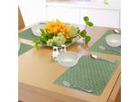 Tovagliette Abakuhaus Verde Lime, Motivo Arabesco Orientale Marocchino Mandala Mediorientale Boho Retrò, Tiscjdeco In Tessuto Resistente Al Lavaggio Per Sala Da Pranzo E Cucina, Verde Felce Bianco