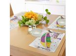 Tovagliette Abakuhaus Mardi Gras, Preparativi Per La Parata Umbrella Stars Confetti Figuren Joyful Fun Party, Decorazioni Da Tavola In Tessuto Resistente Ai Colori Per La Sala Da Pranzo E La Cucina, Giallo Verde Viola