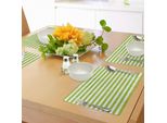 Abakuhaus Tovagliette Verde Lime, Strisce Orizzontali Simplistic Acquerello Pennello Grandi Linee Immagine, Tiscjdeco In Tessuto Resistente Al Colore Per La Sala Da Pranzo E La Cucina, Verde Lime Bianco